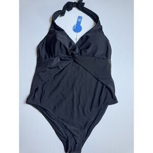 CUPSHE Swimsuit Women's One Piece V Neck Twist Front Adjustable Straps Size 1X